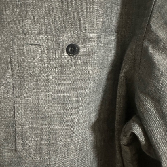 Banana Republic Mens Grey Shirt,Double Pocket Chambray, Size (L) - Picture 5 of 7